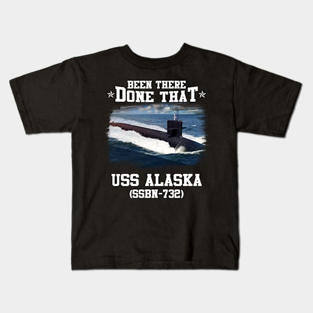 USS Alaska SSBN-732  Veterans Day Christmas Gift Kids T-Shirt by gussiemc